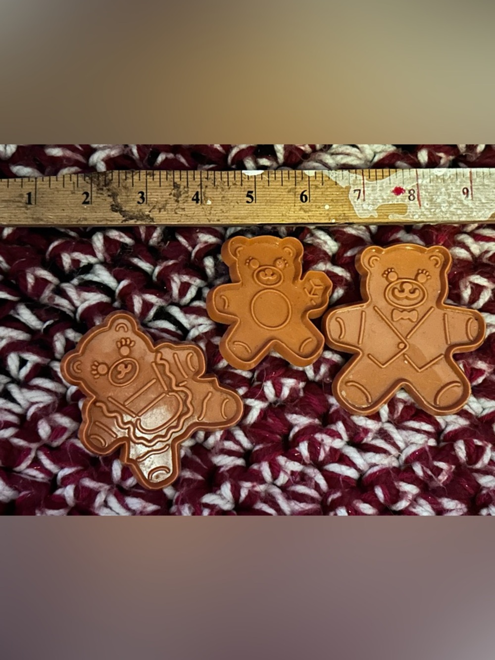 1993 Hutzler Bear Cookie Cutters -  Set of 3